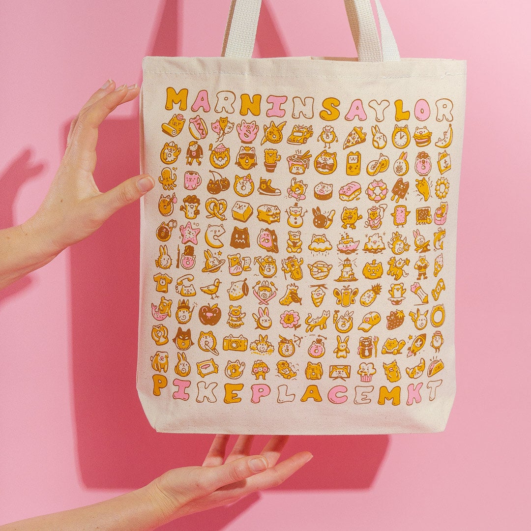 Donut Cat Tote Bag Durable & Ecofriendly Accessory MarninSaylor